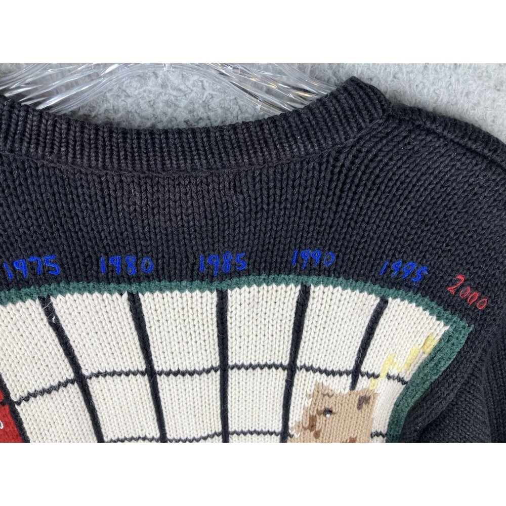 VTG Y2K Eagle's Eye Stock Market Snap Cardigan M Bulls Bears Buy-Sell-Hold RARE - Picture 10 of 12